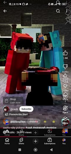 cash's ruby pickaxe #cash#nico#minecraft