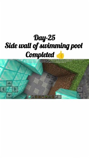 Day-15 Swimming pool side wall completed 👍#minecraft#minecraftshorts#swimming#pool#side#wall#shorts