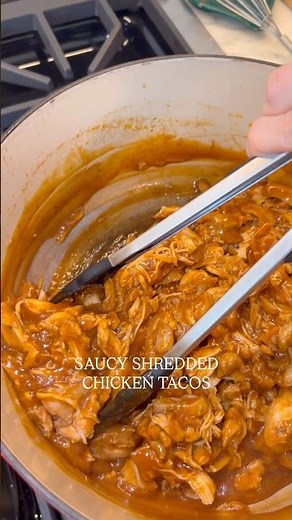 SAUCY SHREDDED CHICKEN TACOS (GF, DF)