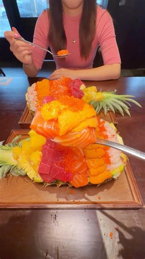 Pineapple Fish Sashimi Rice Bowl 🍍🐟 | Tropical Meets Tradition | Home Kitchen China