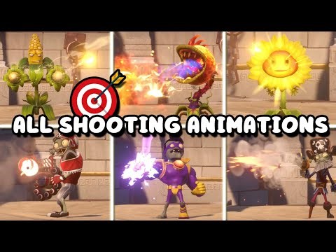 *ALL* Shooting Animations | Plants vs Zombies GW2
