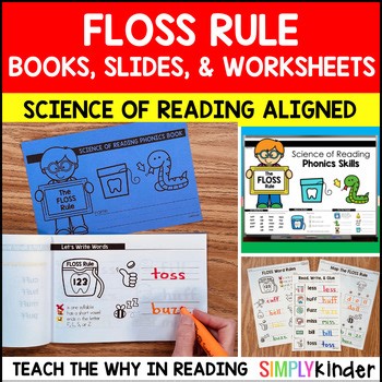Phonics Activities for FLOSS Rule, Worksheets, Books, Review Slides Kindergarten