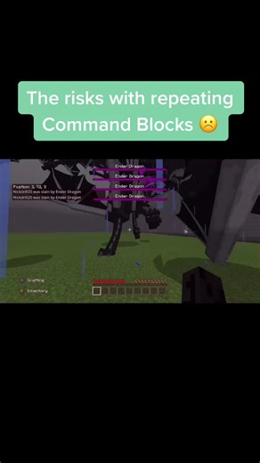 Do NOT spawn Ender Dragons with repeating Command Blocks. 😅 #fyp #foryoupage #minecraft #minecraftmemes #minecraftmememe #grubhubmeme