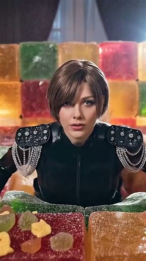 SHE TURNED HER BED INTO CANDY?! 🍬🔫 #ASMR