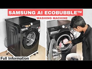 Samsung AI Ecobubble™ fully automatic Front load 8kg intelligent washing machine 2024 Demo in hindi