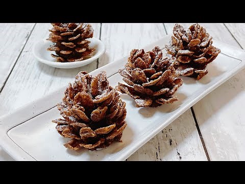 チョコフレークで作る松ぼっくり Pine cones made from chocolate flakes