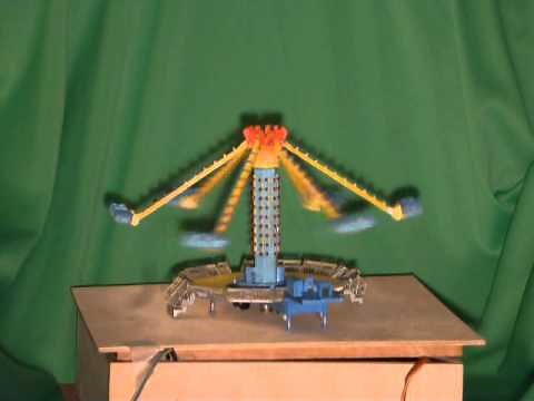 HO scale 3d printed, computer controlled carnival ride model.