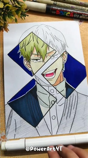 Drawing Naoya Zenin Stained Art ✨ #jjk #gojo #イラスト #イラストメイキング #howtodraw