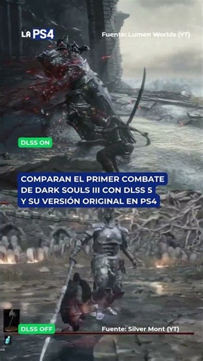 Comparan Dark Souls III con DLSS 5 y amplifica los detalles y texturas del original. 😯