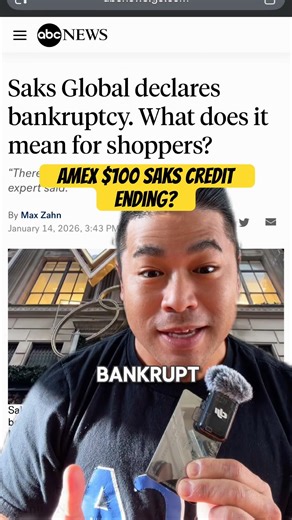 Amex $100 SAKS credit ending?! SAKS filing chapter 11 bankruptcy #bankruptcy #amexplatinum