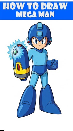 mega man Action pose Drawing Easy