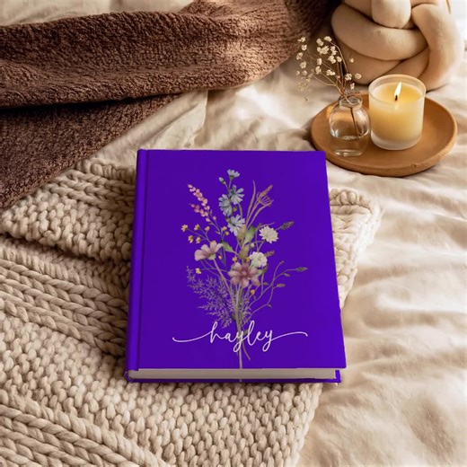 Personalized Wildflower Journal: Custom Floral Hardcover Notebook - Etsy