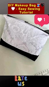 DIY Makeup Bag 🧵🖤🤍 - Easy Sewing Tutorial #bagmaking #baglovers #handmade #handcraft #freetutorial #crafts #diycraft #makeupbag #bag #sewing #tailoring | All Girls' Things