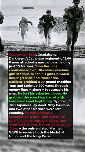 15 Marines. 3,000 Japanese. He Ran Through Enemy Lines Barefoot to Keep Fighting. | John Basilone