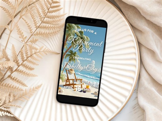 Editable Animated Retirement Invite | Surprise Female, Nurse, Military, Teacher, Coworker, Summer Retirement Party | Cocktail Retirement - Etsy