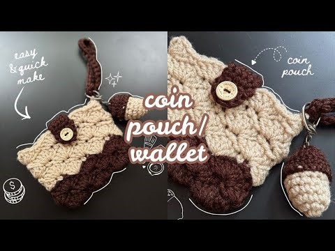 🍂CROCHET COIN-POUCH / WALLET! | In Just 20 Minutes | Autumn Crochet Series Ep. 6 🧶👜