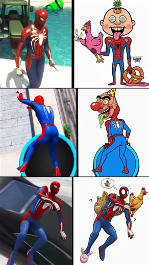 Funny Drawing Meme Spider Man Falling Part 2