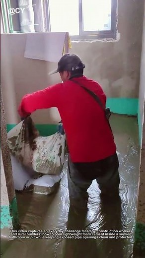 Smart Way to Pour Foam Cement and Cover Pipes 🦀↓