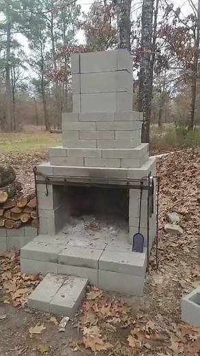 Drystack outdoor fireplace update