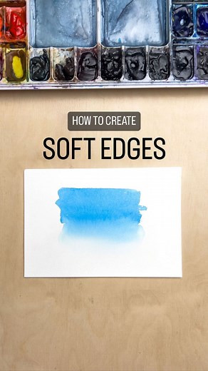 Dani (Daria) on Instagram: "How to create soft edges with watercolor? This short tutorial features my most used techniques to achieve this effect in my paintings⭐️ 🔹 Wet into wet. Use your brush to wet the whole paper or just the area where you need your soft edge and then come in with your brush. 🔹 Spray bottle. This is a great way to add variety to your wash. It can be a bit unpredictable but if you practice a bit you can make certain areas damp or wet and achieve a combination