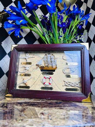 Mayflower Ship Nautical Knot Shadow Box Maritime Wall Art 13” Mancave Marine - Etsy