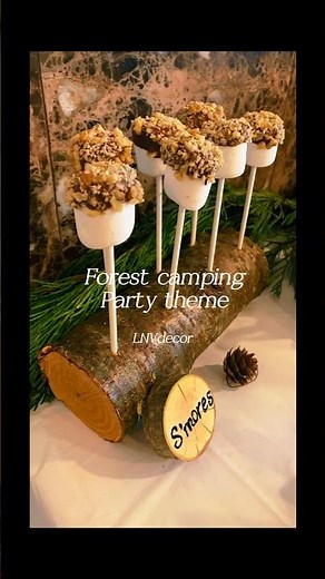 Need unique party decoration idea? Forest camping party theme.