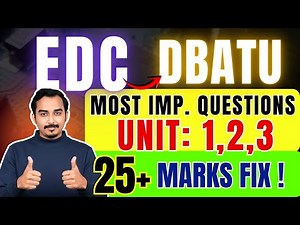EDC DBATU | MOST IMPORTANT QUESTIONS | ELECTRONIC DEVICES AND CIRCUITS | DNATU SEMESTER 3 #dbatu