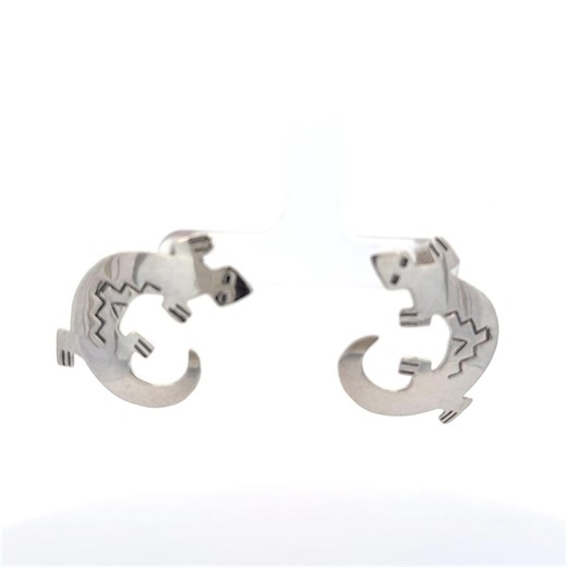 Vintage Hopi-style Sterling Silver Gecko/lizard Overlay Earrings Southwest - Etsy