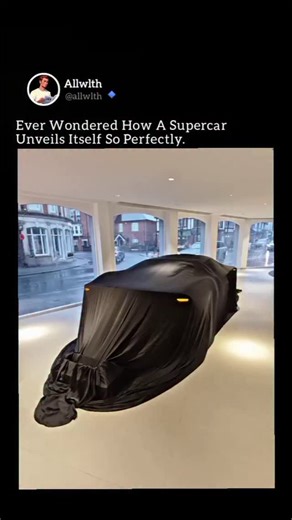 Allwlth on Instagram: "Ever seen a car unveil itself like magic? 🪄🚗” That jaw-dropping moment when a silky cover glides away to reveal a gleaming supercar — it’s not luck, it’s precision engineering. Behind the scenes, hidden motors, sensors, and automated rails work in perfect sync to pull off a flawless reveal. The system uses pulleys, cables, and even air pressure or magnetic rollers to remove the cover in one seamless motion — smooth, silent, and dramatic. Paired with lights, sound, and st