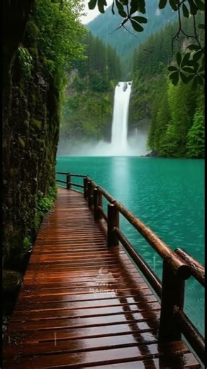 "The rain weaves silver threads over the river, while the bridge whispers secrets to the sky" 🌧️