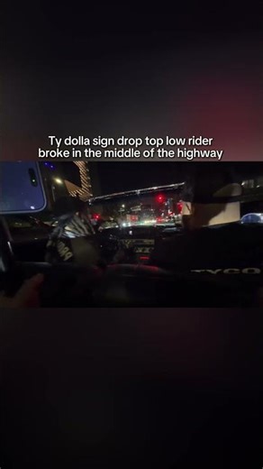 Ty Dolla Sign's Drop Top Low Rider Broke In The Middle of the Highway #auger #tydollasign #shorts