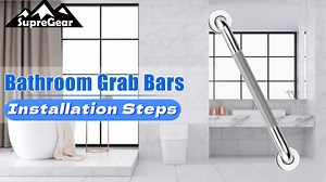 SupreGear 28 in Wall Mounted Grab Bars for Bathtubs and Showers, Anti Slip Stainless Steel Safety Handle