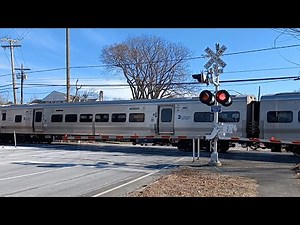 LIRR M7 Passenger Train - Cathedral Ave Railroad Crossing, Garden City NY