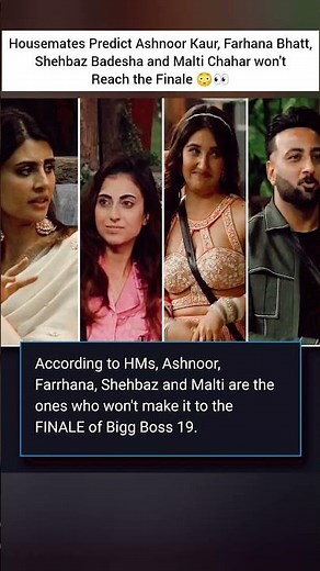 HMs Predict Top 5 of BB 19😍👀#bigboss19 #bigbossupdate #bb19 #farhanabhatt #gauravkhanna #amaalmallik