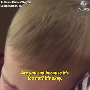 This Texas boy is all of us on a hot summer day: "It's too hot! No, don't go!" https://abcn.ws/2OojvRn | ABC News