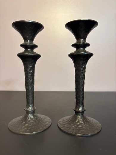 Hand Forged Iron Candlestick Holders: Rustic Farmhouse Decor, 8" Pair - Etsy