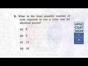 PYQ CSAT 2024 Set A Q5 Cubes Detailed Explanation 🎁