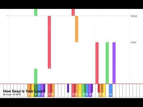 How Deep Is Your Love? (Bb)– Super Easy Piano with Lyrics and Chords