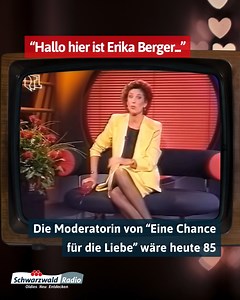 Sie war eine große Aufklärerin: Erika Berger moderierte ab 1987 die RTL-Sendung "Eine Chance für die Liebe" und beantwortete pikante Fragen ihrer Zuschauer. Die Sendung polarisierte damals sehr. Erika Berger hätte heute ihren 85. Geburtstag. Hand aufs Herz: Wer hat sie immer heimlich geschaut? #schwarzwaldradio #oldies #retro #vintage | Schwarzwaldradio. Oldies neu entdecken.