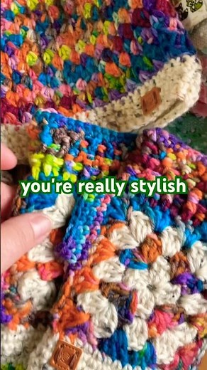 Crochet granny square fingerless gloves beautiful wool Ben brought back from Austria