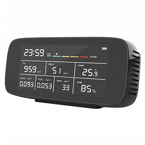 [Hot Item] Black Color Gas Detector LCD Screen Display CO2 Pm2.5 Tvoc Hcho Detector