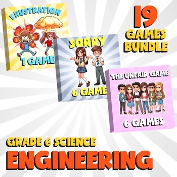 19 No Prep Science Games Bundle D - Engineering - Grade 6 Review Activity