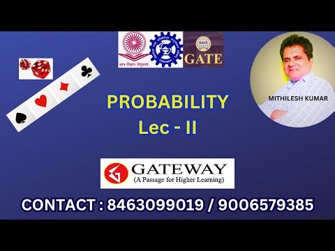 UGC NET / CSIR NET / GATE : Probability - Lec II | GATEWAY | MITHILESH KUMAR