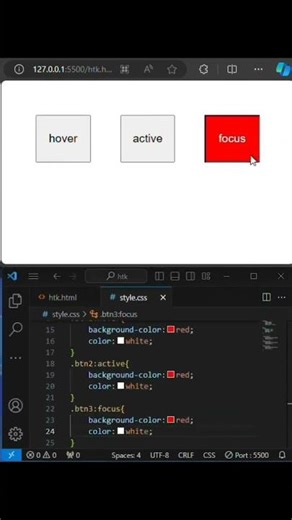 Stop Confusing Hover, Active & Focus! (HTML/CSS Quick Guide)#short #coding #html #webdevelopment