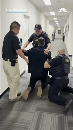 Video: Sen. Alex Padilla forcibly removed from Kristi Noem news conference | NBC New York