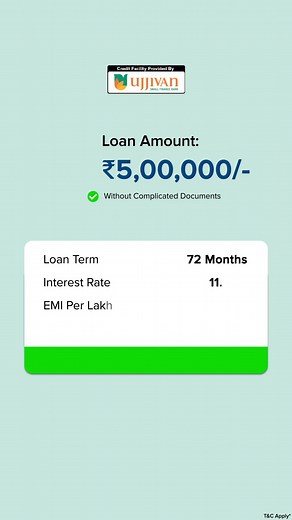 Get Rs. 500000/- Personal Loan at an Lowest EMI of Rs.63/- Lakh per...