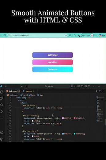 Smooth Animated Buttons with HTML & CSS #coding #frontendverse #programming #javascript #reactjs