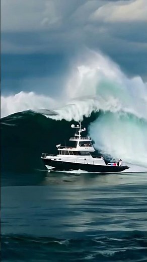 Is Sailing Into a Wave a Smart Move for This Boat? #boat #botinwave #scaryocean