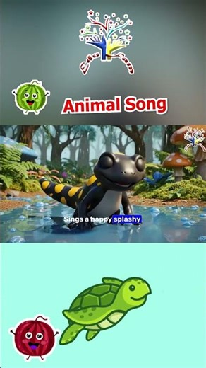 Komodo, Salamander, and Tortoise Song 🦎🐉🐢 | Reptile Animal Sounds for Kids | Cartoon Learning Song