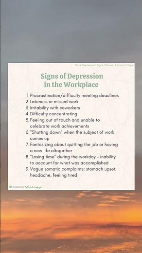Signs of Depression at Work